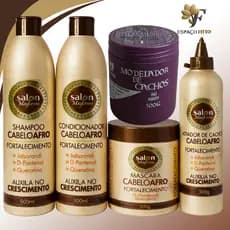 Kit Cabelo Afro Salon  com ativador cahos Maycrene + Modelador Cachos pierry lohan 500g