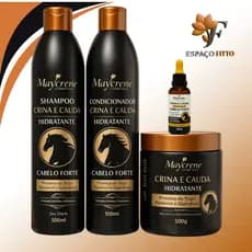 kit crina e cauda+ sérum capilar crina 30ml maycrene(shamp+cond+Masc)
