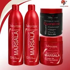 kit marsala maycrene 500ml + mascara queratina 500ml maycrene