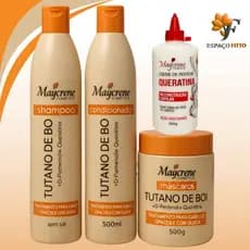 Kit Tutano e Queratina + Creme de Pentear Maycrene - Reposição de Colágeno e Hidratação