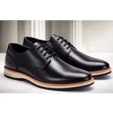 Sapato social casual Oxford sola branca Cadarço  reunião passeio