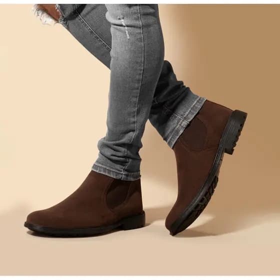 Bota Masculina Couro  Legítimo Nobuck forrada Sola Antiderrapante Reforçada Macia estilo Agro