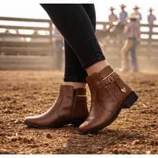 Bota Cano Curto Feminina Salto Baixo Café Preto Premium com Ziper na Lateral Modinha Casual Botinha Inverno
