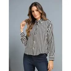 colorful  Blusa Camisa Social Feminina Listrada