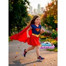 Fantasia Supergirl infantil Menina Vestido Herói Feminino Infantil Barato