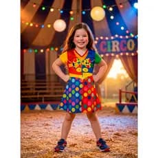 Fantasia Palhacinha Menina infantil Vestido Circo Feminino Infantil Barato festa