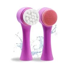 Escova Limpeza Facial 2 Em 1 Aparelho Massagem Esponja Cerdas Macias Dupla Face Escova De Limpeza De Cravos