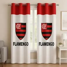cortina para sala janela 02 partes para quarto ou sala 2,00 x 1,45 cortina personalizada times de futebol