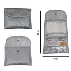 Porta Remédios e Absorventes/ Porta Documentos em Corino  com Fecho de Botão de Imã
