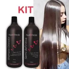 Kit Progressiva Marroquina Profissional 1Litro | Óleo de Argan  Liso Perfeito Sem Frizz Sem Ressecar