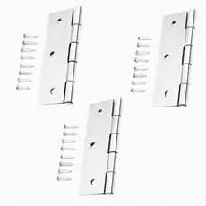 Kit 3 Dobradiças 3 Polegadas Com Rolamento em Aço Resistente Porta Madeira 65x37mm