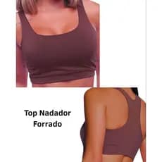 Top Nadador Feminino Suplex Duplo Academia Fitness Sem Bojo