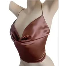 Cropped Cetim Gola Boba Cruzado
