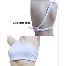 Top Cropped Feminino/Academia Stillo S/ Assimétrico Costas Nua
