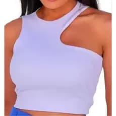 Cropped Feminino Assimétrico em Suplex Duplo