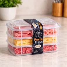 Porta Frios Hermético 3 Peças Com Tampa Empilhável
