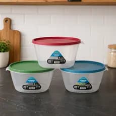 Potes  Plástico 4 L Resistente Organização Saladeira Geladeira Cozinha Com Tampa Fecha Bem