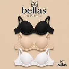 Kit 3 Sutiãs Básico | Microfibra Com Bojo | Alças Ajustáveis | Sutian Liso Confortável Versátil