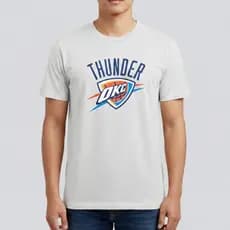 Camiseta Estampada Time de Basquete Thunder OKC Esporte Casual Camisa 100% Algodão Malha Penteda 30.1 Respiravél secagem