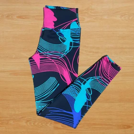 Calça Legging Fitness Cintura Alta Roupa de Academia Estampada