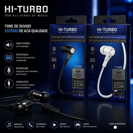 Fone de Ouvido Hi-Turbo T-688