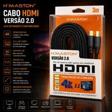 Cabo HDMI H'MASTON 2.0 4K 3 Metros/2 Metros