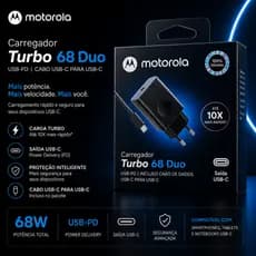 Carregador Completo Turbo 68W Duo USB-C