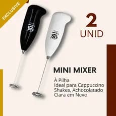 Mini Mixer Portatil Kit 1 ou 2 Misturador Batedor Elétrico para Clara de Ovos Capuccino Shake Bebidas