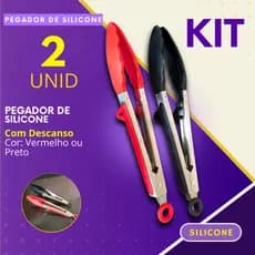 Pegador de Silicone Multiuso com Descanso para Cozinha Restaurante Churrasco Carne Cor Sortida