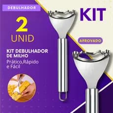 Kit 2- Debulhador de Milho Aço Inox Descascador Cortador Raspador para Cozinha Pamonha Festa Junina