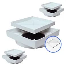 Kit 3 Ralo Oculto 10x10 Branco Seca Piso Porcelanato Inteligente