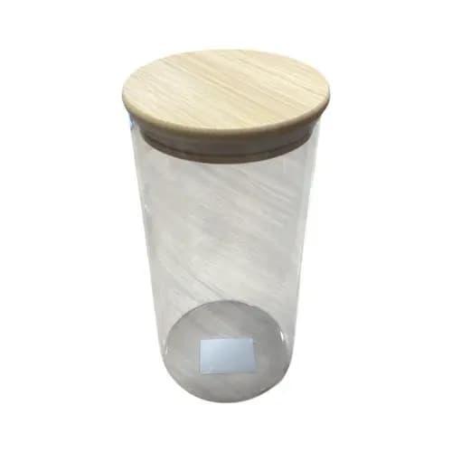 Pote Vidro Borossilicato Tampa Bambu 1300ml Resistente Duravel Armazenamento Organizador Cozinha