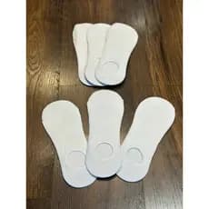 kit com 6 meias invisíveis baixas algodão 3 pares
