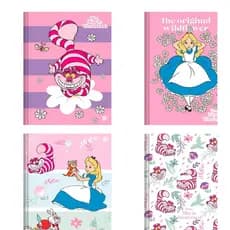 Caderno Brochura Capa Dura 1/4 Pequeno Alice in Wonderland 80 Folhas - Animativa