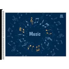 Caderno de Música 1/4 Espiral Capa Flexível 40 Folhas Music - Animativa