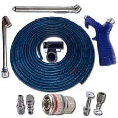 Kit Mangueira 15m De Ar P/ Compressor Tufão c/ Bico de Encher Pneu e Calibrador e Bico de Sopro