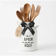 Vaso Leiteira em Cerâmica – Enfeite de Mesa, Porta Talher e Decoração
