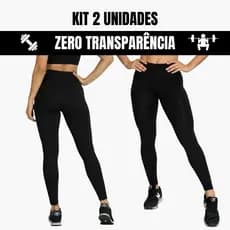 KIT 2 CALÇA LEGGING SUPLEX ZERO TRANSPARÊNCIA CINTURA ALTA PARA TREINO E DIA A DIA