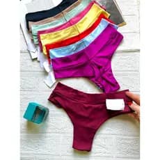 Kit 5 calcinhas Fio Duplo pala alta sem Costura confortável