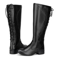 Bota Feminina Montaria Confortável Coturno Moda Cano Alto Promoção