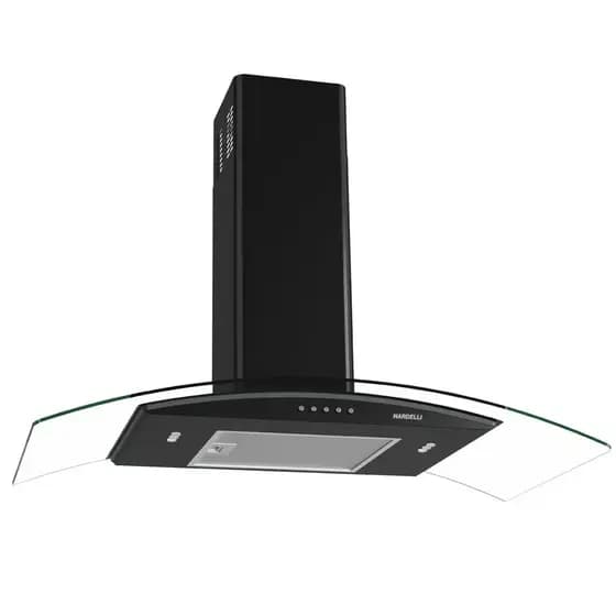 Coifa Nardelli de Parede Clean Vidro Curvo 90cm Preto
