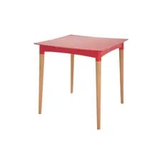 Mesa Diana Vermelha com Pernas de Madeira Tramontina