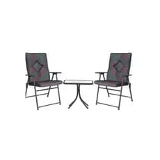 Conjunto mesa + duas cadeiras  Estofado Grafite Mor