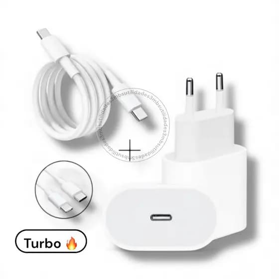 {ORIGINAL} Carregador 35W iPhone 15/16 & Android Tipo C Turbo COMPLETO