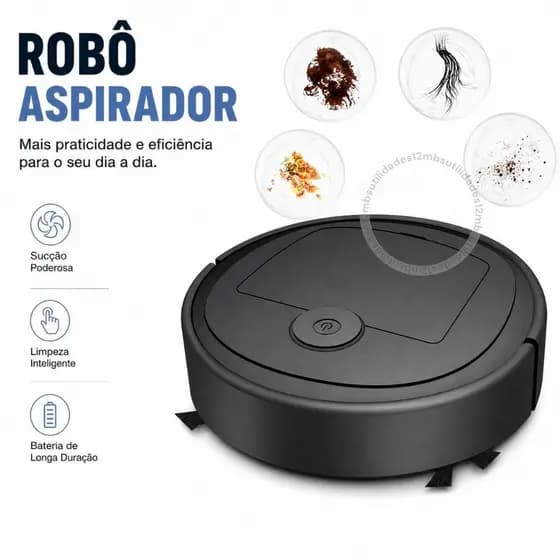 Aspirador Robô Mini Automático Limpeza Inteligente Recarregável Limpa  Fácil Sem  Esforço Silenciosa