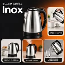 Chaleira Elétrica Inox 2,0 Litros com Desligamento Automático Rápida  Segura Chá Cafeteira 110v 220v