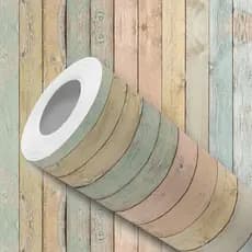 Papel de Parede Adesivo Ripa de Madeira Colorida Fácil Instalação