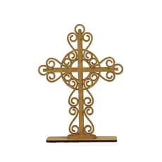 Kit 10 Lembrancinha Cristã/ Crucifixo Religioso Para Centro de Mesa - Mdf Cru