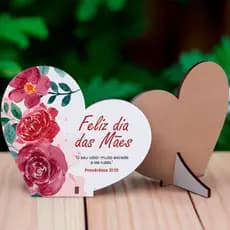 Lembrancinha Coração Dia das Mães Seu Valor Excede o de Rubis MDF para Datas Especiais - Kit 45 un.