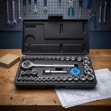 KIT 40 Peças Chave Catraca Reversível com Maleta com Encaixe de 1/4 e 3/8